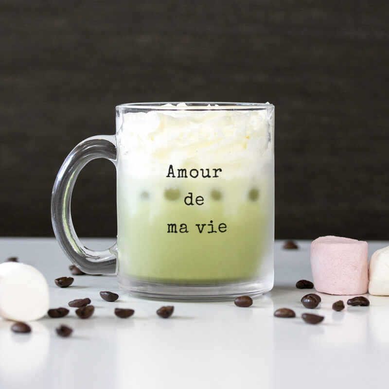 Mug en verre – Amour de ma vie