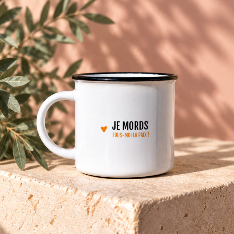 Mug céramique Je mords – humour grincheux