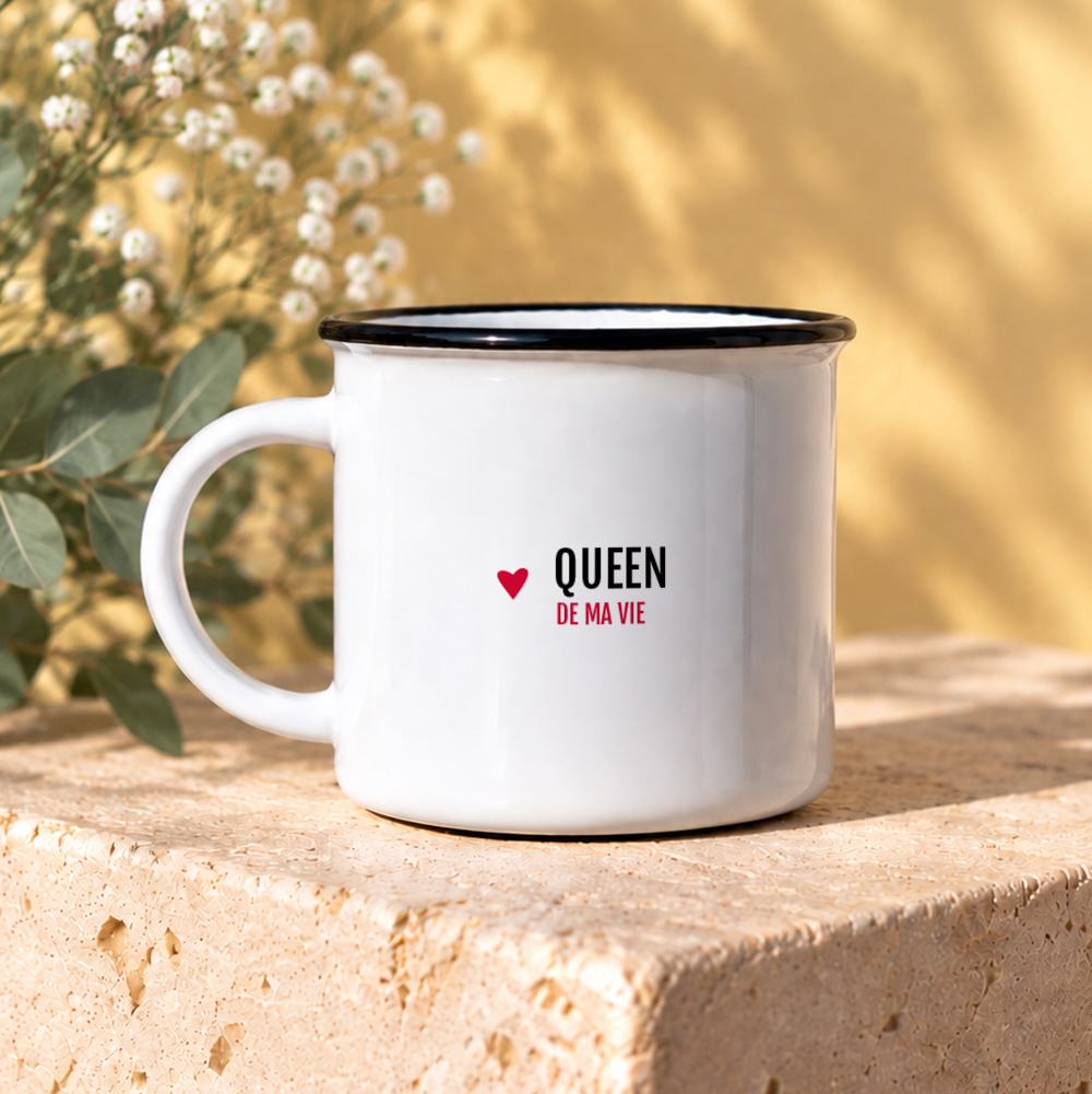 Mug céramique Queen de ma vie – cadeau femme