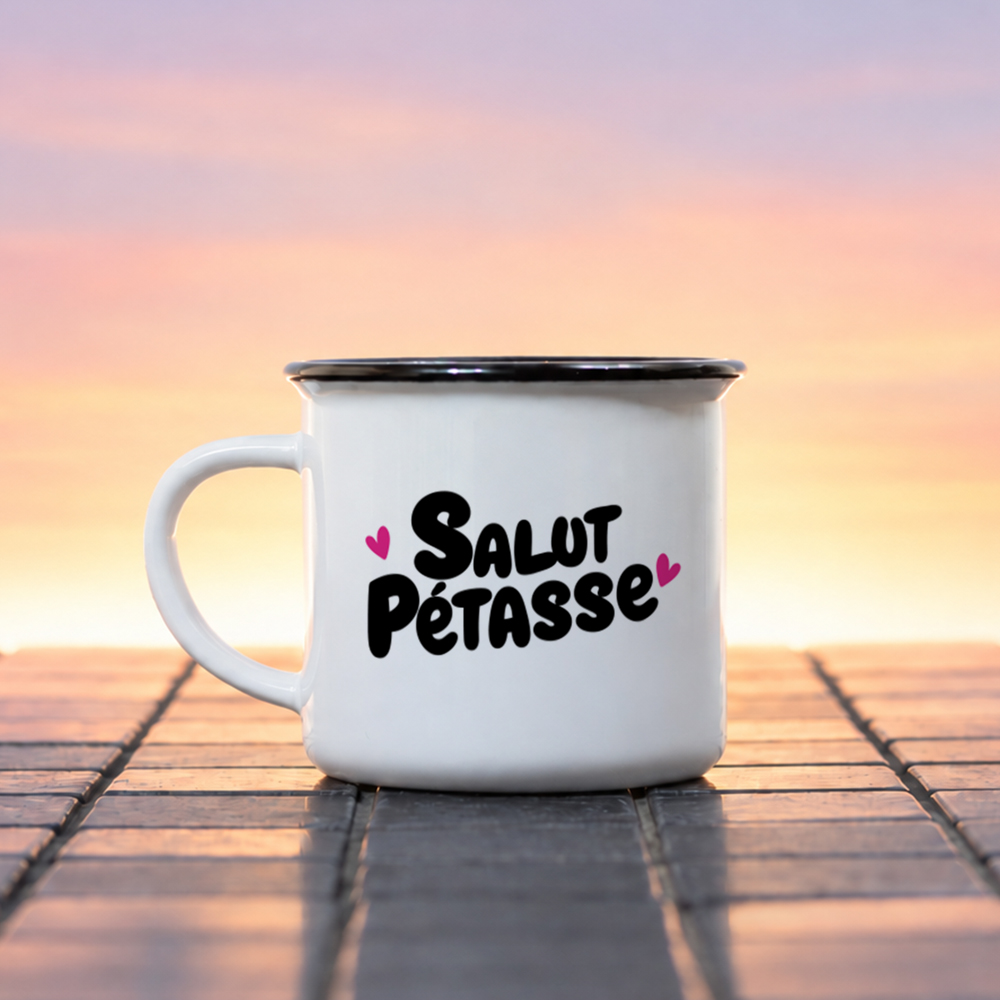 Mug céramique Salut pétasse – humour copine (vue 2)
