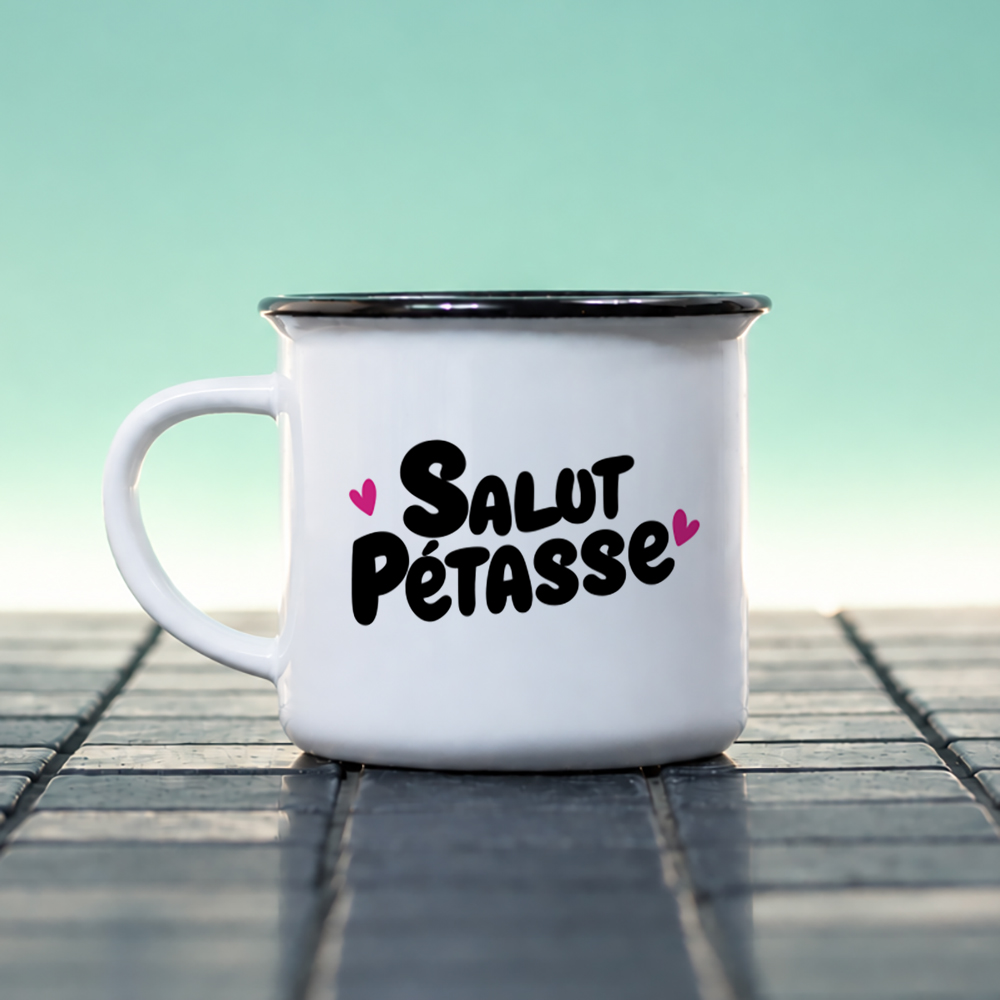 Mug céramique Salut pétasse – humour copine