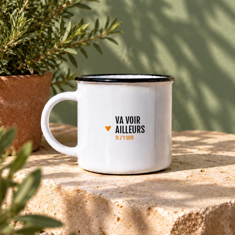 Mug céramique Va voir ailleurs – humour grinçant